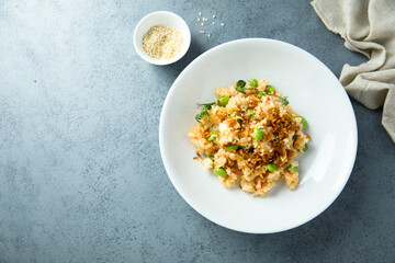 Fried rice with edamame beans
