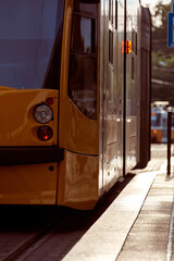 Tram tramway public transportation in Budapest, Hungary.