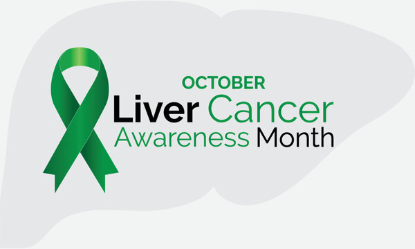 Banner with Liver Cancer Awareness month is observed every year in October, cancer can sometimes start in liver or spread from another organ.