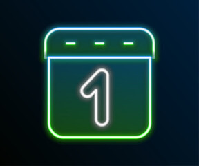 Glowing neon line Calendar icon isolated on black background. Event reminder symbol. Colorful outline concept. Vector