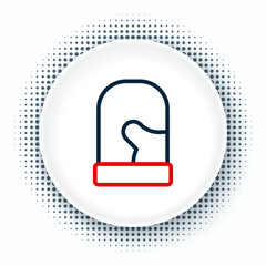 Line Pair of knitted christmas mittens icon isolated on white background. Mitten icon. Merry Christmas and Happy New Year. Colorful outline concept. Vector