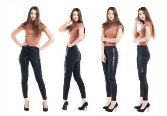Obraz premium Full body portrait of a young beautiful girls