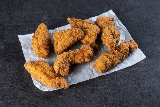 Crispy Kentucky fried chicken on black board