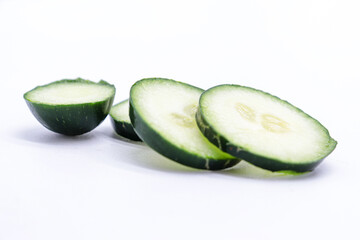 isolated cucumber on white background