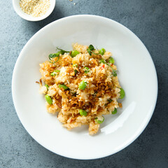Fried rice with edamame beans