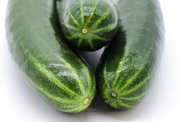 close up cucumber on white background