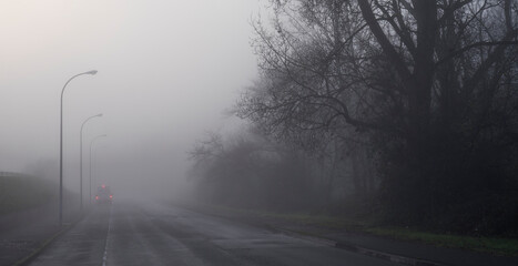 Foggy street in Asturias