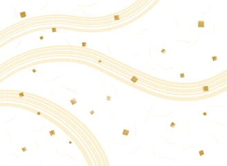 白バックに金箔を散りばめ波の模様が入った和柄の背景素材