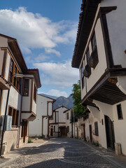 Fototapeta na wymiar A street with traditional Ottoman houses in the city of Amasya