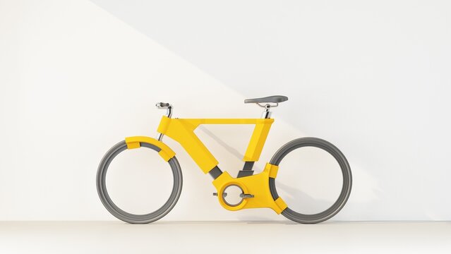 futuristic bicycle without spokes side view