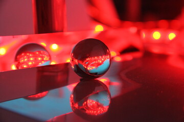 glass sphere reflecting lights