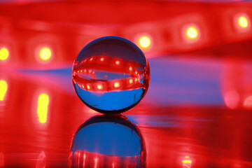 Fototapeta na wymiar glass ball reflecting lights