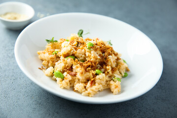 Fried rice with edamame beans