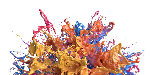 Colorful paint splash, 3d render
