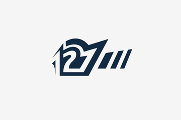 Illustration vector graphic of 127 number freestyle. Good for symbol or logo.