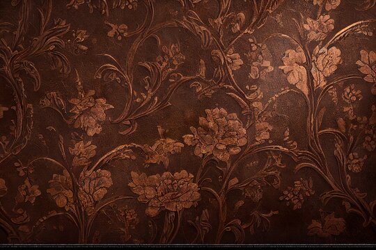 Dark leather ornamental eastern europe texture background