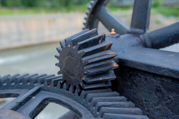 Large cog wheels in the motor