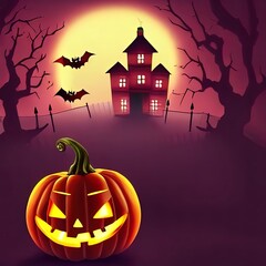 Fototapeta na wymiar Illustration Halloween Theme street trees evil spirits