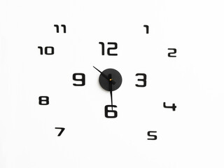 Minimalistic wall clock design with black numbers