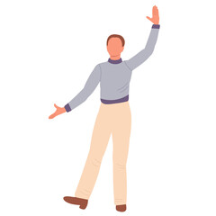 man dancing on white background, isolated vector