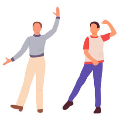 Fototapeta premium man dancing on white background, isolated