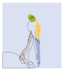 Macaw Bird Elegant Style Line Art Design for Print