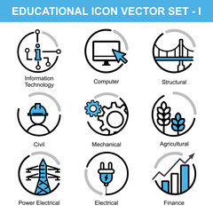 EDUCATIONAL ICON VECTOR SET - I
