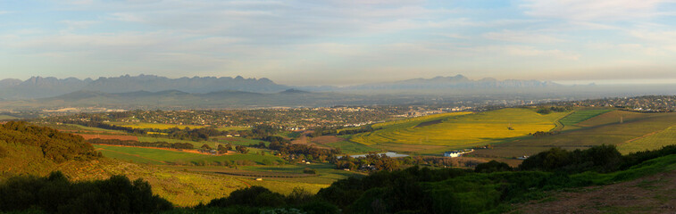 view over the south african cape winelands