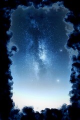Dark black smoke frame astronomy background nebula backdrop