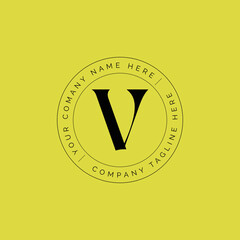 Minimalist Premium modern brand monogram Initial letter V Logo design 