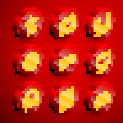 Set line Movie trophy, Retro tv, Home stereo with two speakers, Camera shutter, Movie, film, media projector, Projection screen, Cinema chair and poster icon. Vector