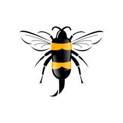 Bee Logo Design Vector Icon insect