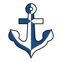 Blue and white anchor