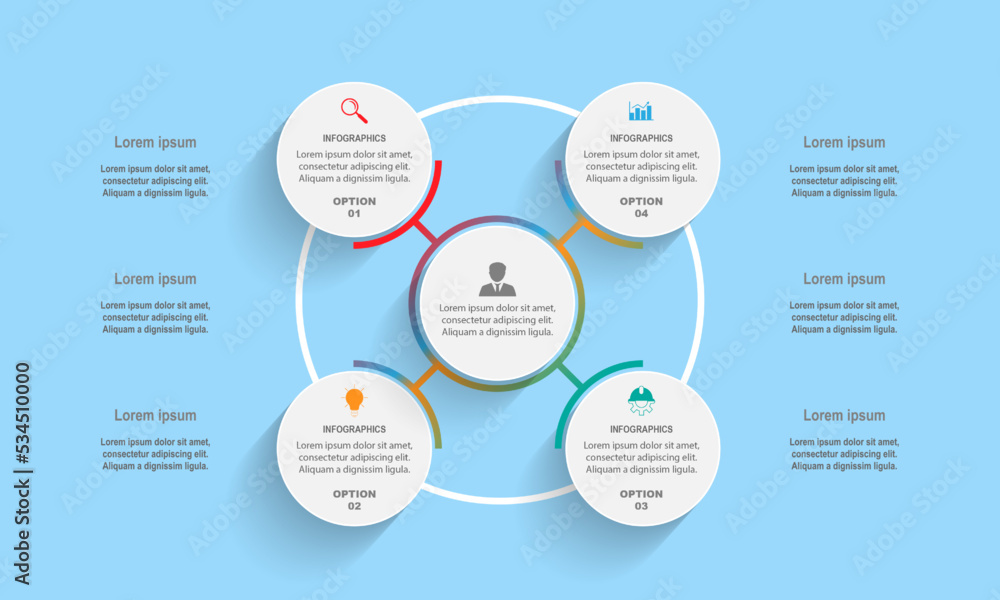 Poster business data visualization. process chart. abstract elements of graphs, diagrams with steps, option