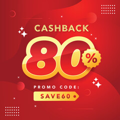 Cashback 80% background design for promotional product