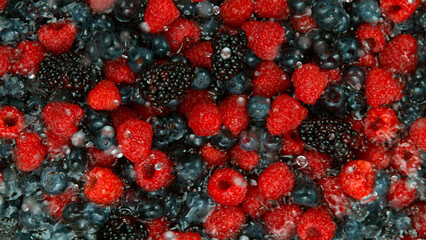 Splashing Fresh Berries, Top Shot