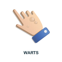 Warts icon. 3d illustration from deseases collection. Creative Warts 3d icon for web design, templates, infographics and more