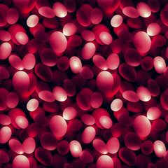 Seamless pattern with matted stones illuminated with red light, 3D illustration