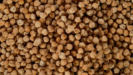 Texture of chickpeas close-up, macro shot