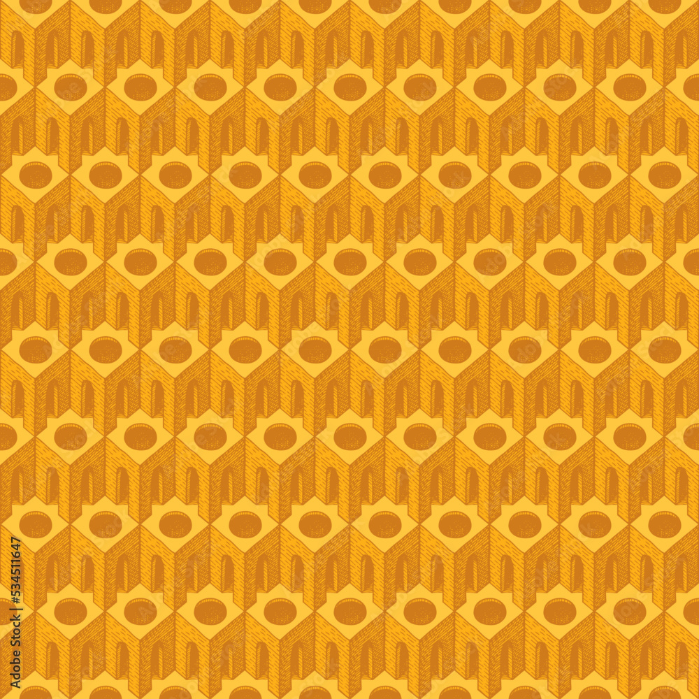 Aufkleber seamless pattern with pencil drawings of architectural elements. abstract vector texture, suitable f