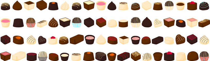beautiful big set sweet chocolate candy bonbon