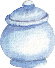 Autumn watercolor collection. Watercolor porcelain service