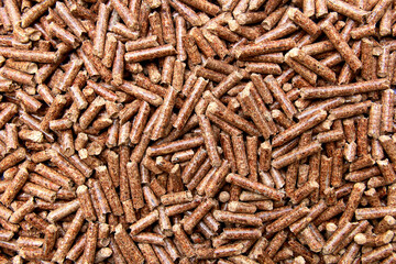 Wood pellets biofuel from mixed decidouos forest, Natural pile of wood pellets,Organic biofuels...
