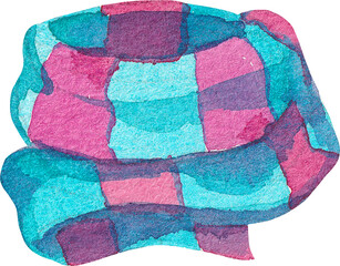 Watercolor warm knitted scarf