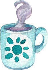 Autumn watercolor collection. Watercolor porcelain service