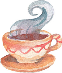 Autumn watercolor collection. Watercolor porcelain service