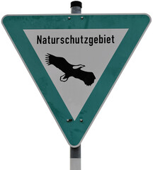 German sign for an area of nature protection. The wording translates into nature reserve.