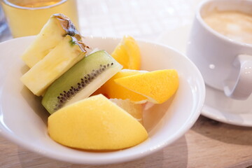 Morning Breakfast, Sliced Fruits - 朝食 スライスされたフルーツ 