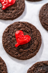 Chocolate Cookies with Chocolate Hearts