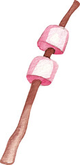 marshmallow watercolor isolate